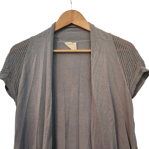 Andrea Jovine  blue opened front mesh knitted cardigan sweater - Picture 3 of 8